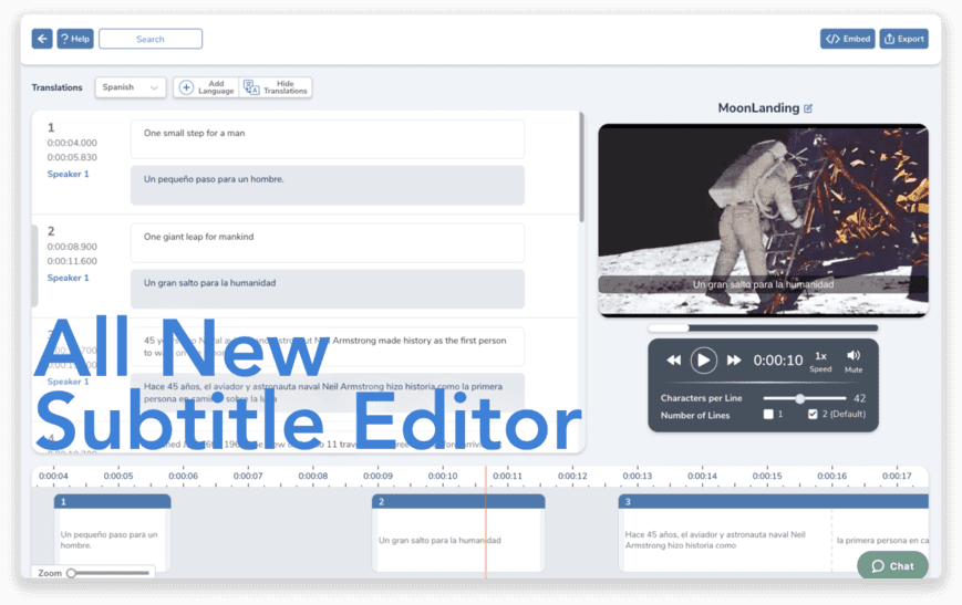 Automatically generate subtitles on your videos with Maestra’s all new
          text editor.
