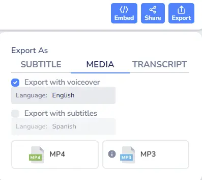 Export the translated video with voiceovers and subtitles.