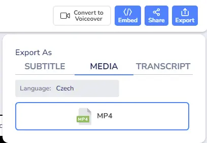 Export the translated video as an MP4 file.