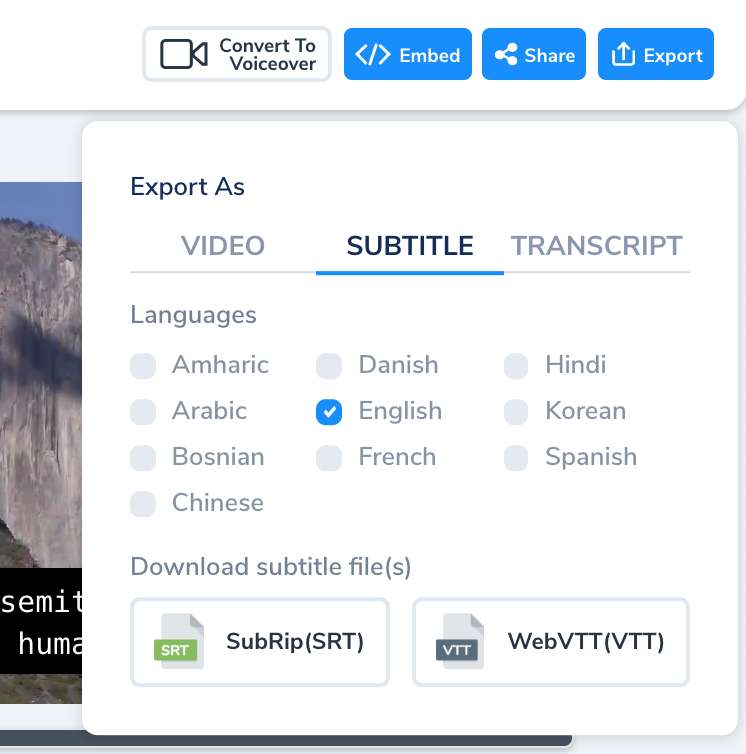 Add subtitles and auto captions in many languages supported in Youtube studio.