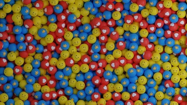 A ball pool of emojis.